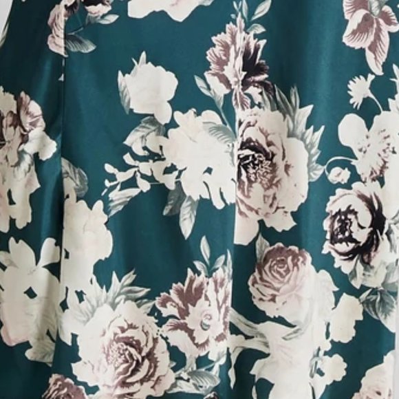 Black Iris TOMMIE Bouquet Print Silk Column Dress - Picture 15 of 15